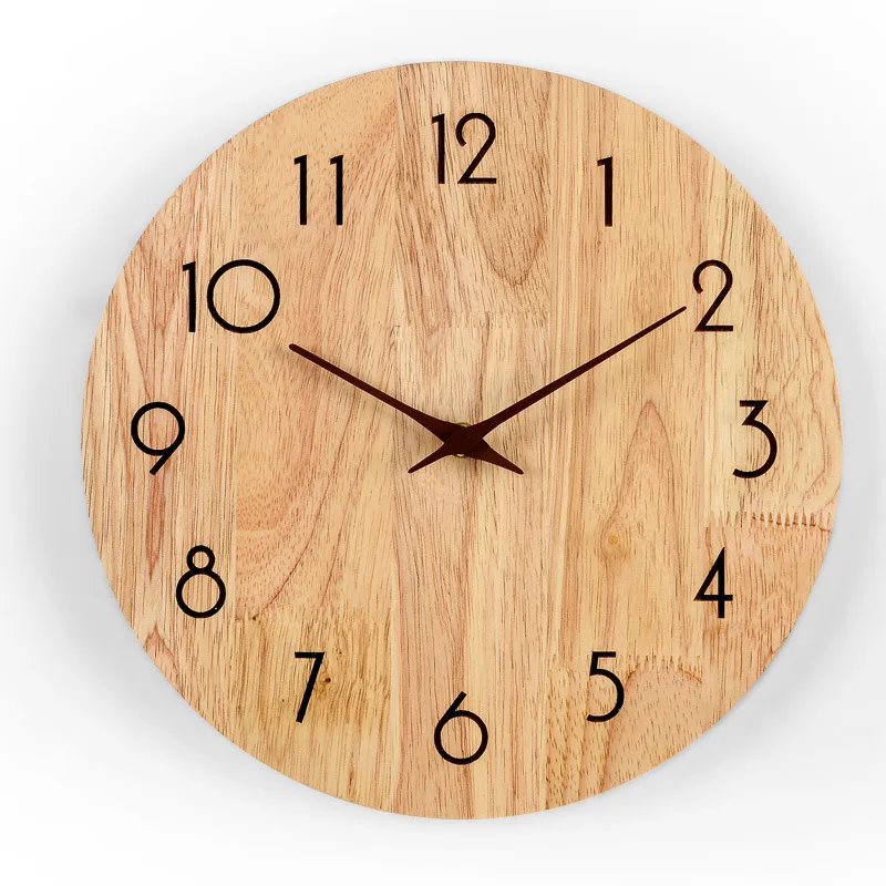 Japonų medžio masyvo žurnalas silent sieninis laikrodis Šiaurės stiliaus turas kvarcinis laikrodis visą medienos kūrybos namų puošybai kabinti žiūrėti