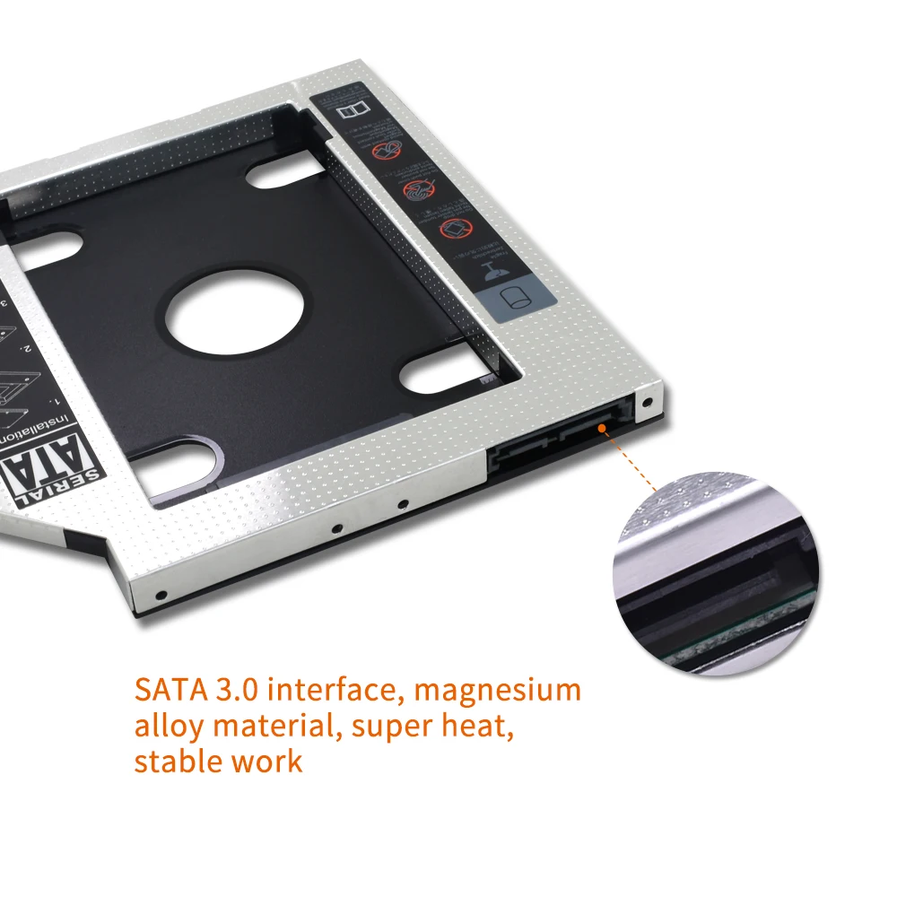 TISHRIC 9.5 12.7 mm HDD Caddy Aliuminio Universa SATA 3.0 2.5