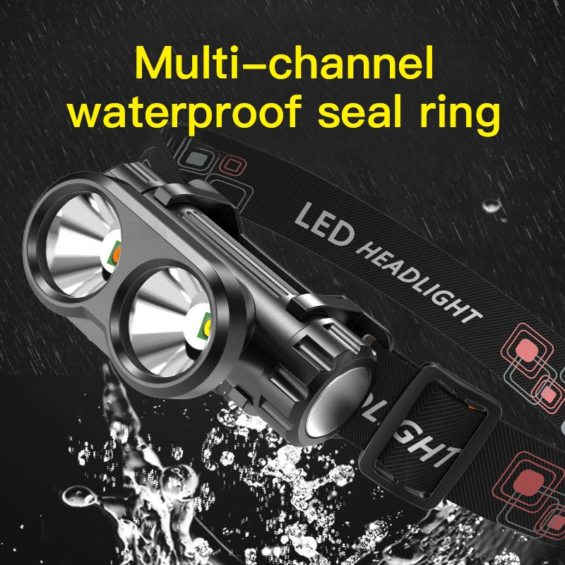 Dual Stiprus Šviesos Šaltinis LED Žibintų su Magnetu Galvos montuojamas Žibintuvėlis 2Mode atsparus Vandeniui Žibintuvėlis, Kempingas Naktį Žvejybos Žibintai