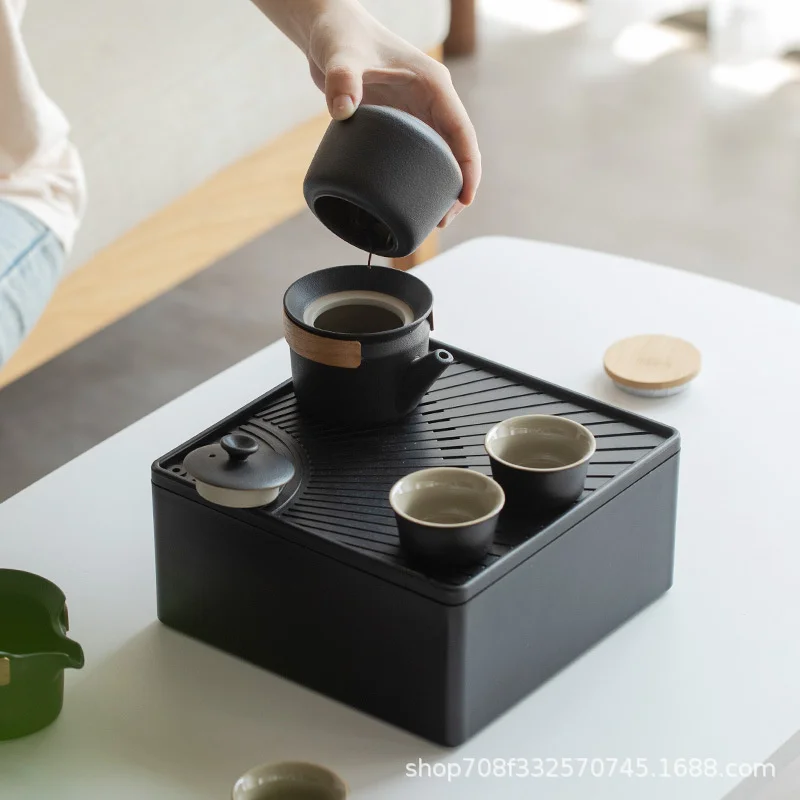 Kelionės automobilių arbatos rinkinys express taurė mažas rinkinys talpinimo nešiojamų lauko arbatos puodą arbatos puodelio Kung Fu Arbatos Rinkinys