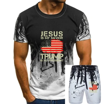 Vyrų marškinėlius Jėzus Yra Mano Gelbėtojas Koziris Yra Mano Prezidentas, 4 liepos 2020 Nepriklausomybės Diena Marškinėliai(1) Atspausdintas T-Shirt tees viršų
