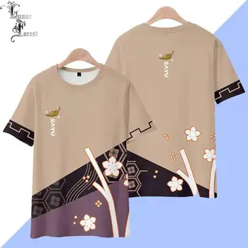 Genshin Poveikio Sayu Stiliaus marškinėliai Vasaros Apvalios Kaklo trumpomis Rankovėmis Populiarus Žaidimas Streetwear Berniukas mergaičių vaikai Viršūnės