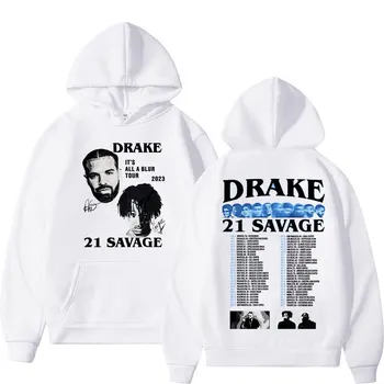 Reperis Drake Grafinis Hoodie Vyrai Moterys Harajuku Hip-Hop ' Negabaritinių Marškinėlius Mados Tendencija Derliaus Ilgomis Rankovėmis Hoodies Streetwear