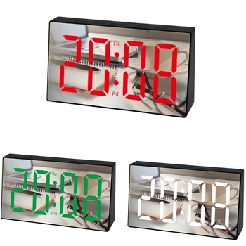 LED Veidrodis, Žadintuvas, Skaitmeninis Atidėti Stalo Laikrodis Pabusti, Šviesos, Laiko, Temperatūros Ekranas, Namų Puošybai Laikrodis