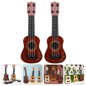 2 Vnt Berniukas Bamblys Toyss Gitara Pradedantiesiems Bamblys Muzikos Instrumentas, Žaislai, Modeliai, Anksti Švietimo Plastiko Vaikai