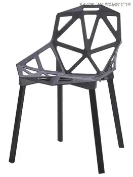 Kėdė Paprasta Modernių Namų Šiaurės Valgomojo Kėdė Kūrybos Geometrinis Mados Plastiko Atlošas Lauko Geležies Išmatose Net Raudona Kėdė