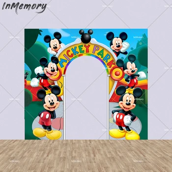 Sveiki Stovėti Padengti Fone Durų Chiara Arkos Gimtadienio Mickey Mouse Arch Kadro Fonas Baby Shower Apdaila