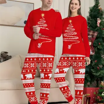 2023 Naujas Žiemos Kalėdų Šeimos Pora Pižama Nustatyti, Mama, Tėtis, Vaikai Baby Pet Atitikimo Komplektus Spausdinti Minkštas Sleepwear Kalėdos Atrodo Pyjama
