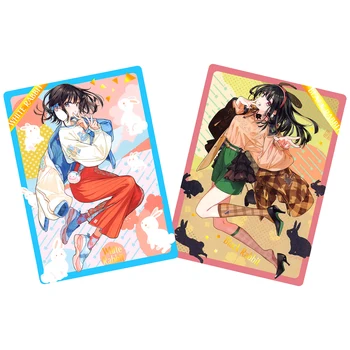 2vnt/komplektas Anime Merginos Refrakcija Spalva Flashs Kortelės ACG Kawaii Seserys Žaidimas Anime Kolekcija Korteles 