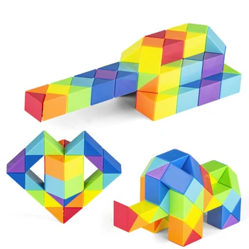 36 Segmentus Magija Taisyklė Gyvatė įvairių spalvų 3D Puzzle Fidget Žaislai Fidge Kubo Twist Transformuojamas Vaikas Puzzl