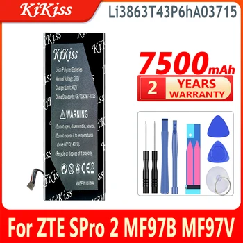 7500mAh KiKiss Li3863T43P6hA03715 Baterija ZTE SPro 2 II / S Pro 2 II / MF97 MF97B MF97V MF97G telefono Acumulator