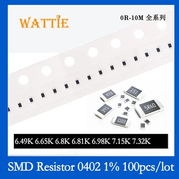 SMD Rezistorius 0402 1% 6.49 K 6.65 K 6.8 K 6.81 K 6.98 K 7.15 K 7.32 K 100VNT/daug chip resistors 1/16W 1,0 mm*0,5 mm