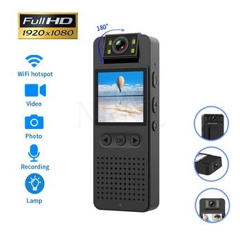 CS06 1080P FHD Infraraudonųjų spindulių Naktinio Matymo Mini Kamera su LED Ekranas Mažas, vaizdo Kamera Bodycam Policijos Cam Dviračių Kamera