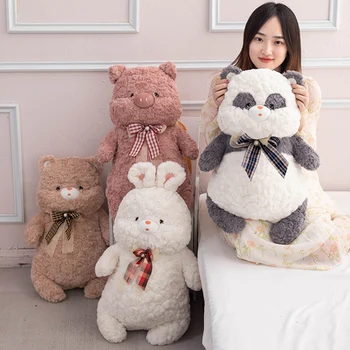60cm Panda Bear Rabbit Kiaulių Lėlės Pliušinis Žaislas Įdaryti Purus Animacinių filmų Gyvūnų Plushie Peluche Berniukų, Mergaičių Gimtadienio dovana