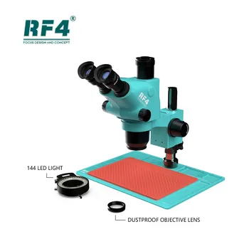 RF4 6,5 X-65X Sinchroninio Zoom Aukštai Temperatūrai Atsparus Važiuoklės 144LED Stereo Didinimo Triocular Mikroskopu RF6565-PO4