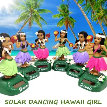 Saulės Skydelio Havajai Šokių Mergaitė Automobilio Prietaisų Skydelio Dekoracijas Šokių Pav Žaislas Havajų HulaShaking Galvos Šokėja Papuošalai