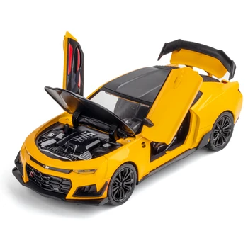 1/24 Chevrolet Camaro Diecast Žaislas Automobilis Automobilio Miniatiūriniai Super Modelis Traukti Atgal, Garso Ir Šviesos Surinkimo Dovana Berniukas Vaikams