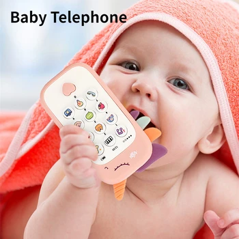 Kūdikių Telefonas su Teether Muzikos Garso, Telefono Anksti Švietimo Žaislai Kūdikiams Modeliavimas Mobiliojo Telefono Miega Žaislas Gimtadienio Dovanos