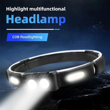 Mini Nešiojamas Galvos Žibintuvėlis Tipas-C Įkraunamas LED Galvos Žibintuvėlis 8 Valandas priekinis žibintas Mini Galva Žibintų Veikia Dviračių Žibintai