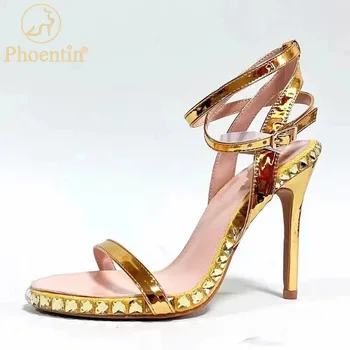 Phoentin 2023 vasaros prabangos dizaineris sexy sandalai moterims plonas aukštakulnius sandalus lady kalnų krištolas šalies batų dydį, 44 FT2599
