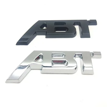 Chromo/Juodos Raidės Emblema už ABT Automobilių Stilius Sparno Pusėje Ženklelis Galiniai Kamieno Boot Logo Lipduką VW Audi Q3 audi Q5 Q7 A3 A4 A5 A6