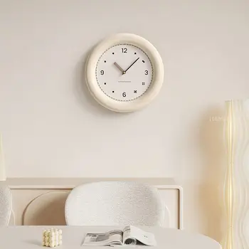 Raundas Kremas Stiliaus Sieninis Laikrodis Minimalistinio Dizaino Namų Kambarį Restoranas Sienų Apdailai Laikrodžiai Vienpusis Sieninis Laikrodis