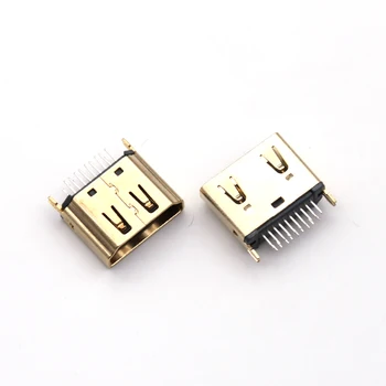1PC Plug 19 pin moterų sąsajos Jungtis,2 eilutės (10pin 9pin) 180 laipsnių HDMI suderinamus lizdu remontas, pakeitimas