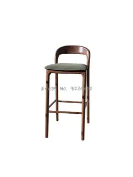 Baro kėdė šiuolaikinės paprasta baro kėdė iš medžio masyvo aukštos taburetės black walnut baro taburetės registratūra, aukšta kėdutė namų