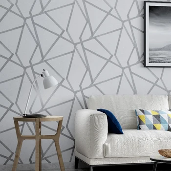 10m Pilkas Geometrinis Tapetai Gyvenimo Kambario, Miegamasis Pilka Balta Raštuotas Modernaus Dizaino Sieninis Popieriaus Ritinį Namų Dekoro