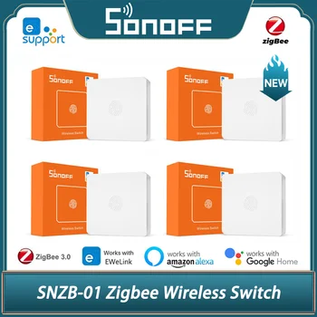 1-10vnt SONOFF SNZB-01 Belaidžio tinklo Jungiklis Smart Home Zigbee Versija Patogus Mygtukas Veikia Su SONOFF ZBBridge IFTTT Alexa EWeLink APP