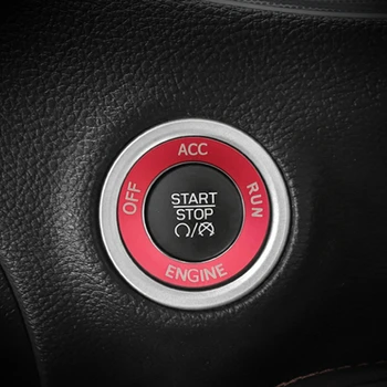 Variklis, Start Stop Mygtukas Mygtukas Dangtelis + Žiedas Apdaila Reikmenys 2015-2020 m. Dodge Challenger Įkroviklis ((Raudona))