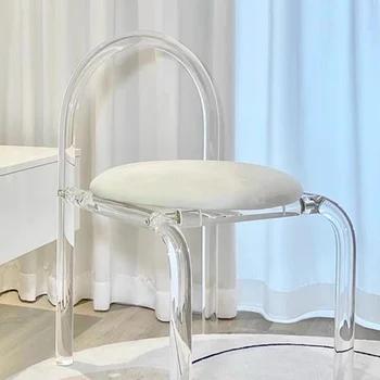 dizaineris Kristalų Makiažas Modernus, ergonomiškas Kėdės Akrilo patogų valgomojo kėdės aišku, laukia silla plegable patalpų prekes