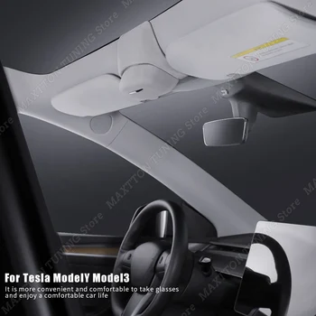 Už Tesla Model Y Modelis 3 2017-2023 Automobilių Organizatorius Akinius Lango Turėtojas Automobilių Stiklai Turėtojas Atveju Akinius Saugojimo Dėžutė Automobilio Saulės Skydelis