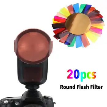 20PCS Spalvos Želė Filtrų Kameros Fotografijos Flash Nustatyti Tinkamą ForGodox V1 Suderinama Su Studija Priedai Paprasta Naudoti
