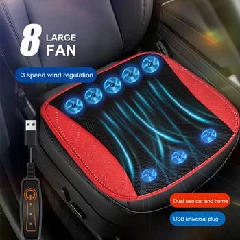 Vasaros Ledo Šilko Sėdynės Pagalvėlės, Kvėpuojantis USB Plug-in Aušinimo Padas Trijų Pavarų Reguliavimas, Oro Srauto Sėdynės Pagalvėlės Auto Interjero Dalis