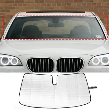 Dėl 2009-2014 m. BMW 7 Serija yra f01 F02 F03 F04 aliuminio folija, sidabro automobilio priekinio stiklo skėtį nuo saulės, automobilio apsaugos priedai