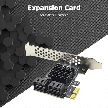 4 Port SATA III PCIe Card 6Gbps SATA 3.0 PCI Express 1X Adapteris su Laikikliu