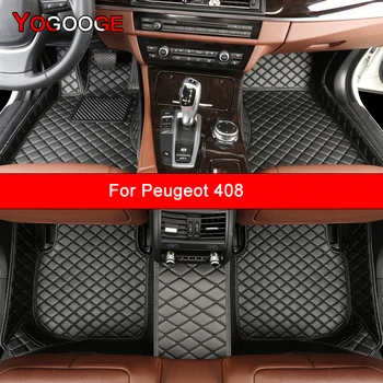 YOGOOGE Custom Automobilių Grindų Kilimėliai Peugeot 408 Auto Reikmenys Koja Kilimas