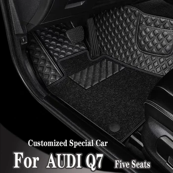 Automobilių kilimėliai AUDI Q7 (Penkios vietos) 2016 2017 2018 2019 Custom auto pėdų Pagalvėlės automobilių kilimų padengti interjero priedai