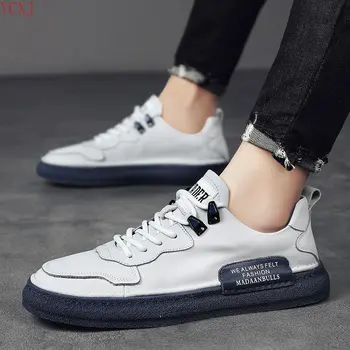 Nauji vyriški batai universalus vyrų maži balti bateliai korėjos versija mados kvėpuojantis sporto valdybos batai vyriški laisvalaikio odiniai batai
