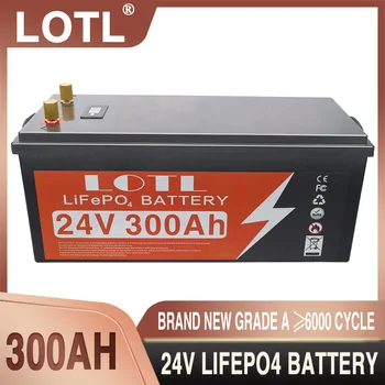 24V 300AH LiFePO4 Baterija įmontuota BMS Ličio Geležies Fosfato Įkraunamų Elementų, Lauko Kempingas Golfo Krepšelį Saulės Su Įkroviklio