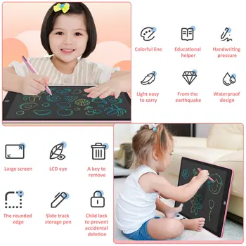 Naujas 16inch Vaikų Magija Lentos LCD Piešimo Tablet Žaislai Mergaitėms, Dovanos Skaitmeninį Sąsiuvinis Didelis Dydis švieslentė Rašymo Bloknote