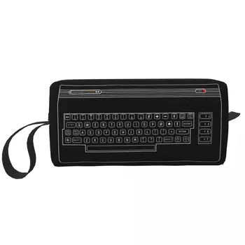 Kawaii Rrtro Commodore 64 Kelionės, Tualetinių Reikmenų Krepšys Moterims C64 Amiga Kompiuterio Kosmetikos Makiažas Maišelį Grožio Saugojimo Dopp Rinkinys