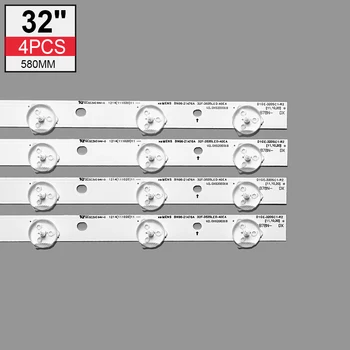 Naujas Rinkinys 4pcs/set 10LEDs 580mm LED Apšvietimo juostelės UE32EH5007K UE32EH5000KX D1GE-320SC1-R3 R2 32F-3535LED-40EA BN96-24146A