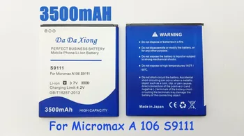 3500mAh S9111 Baterija Micromax A114 A92 A106 A115 A116 A117 A210 Q340 Q338 S9101