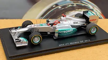 KIBIRKŠTIS, 1:43 F1 W03 Monakas 2012 M. Schumacheris Modeliavimas Limited Edition Dervos Metalinės Statinės Automobilio Modelį Žaislą Dovanų