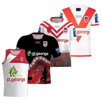 Camiseta de regbio de St George Drakonai, camiseta de regbio ANZAC, camiseta de St George de Australija, camisetas Retro, chaleco, 2