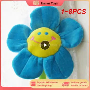 1~8PCS Animacinių filmų Pliušiniai Žaislai Modeliavimas Sun Flower Užuolaidų Sagtis Rose Valentino Dienos Dovana Minkštas Augalų Įdaryti Lėlės, Žaislai
