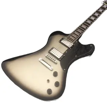 Raudonmedžio Fingerboard Priešinga Sidabro Pilkumo Gitara Aukštos Kokybės Elektrinė Gitara