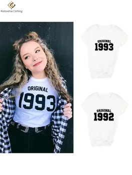Originalus 1993 T-Shirt Spausdinti Pagamintas 1993 m., Moterų Marškinėliai Atsitiktinis Juokingi Marškinėliai Lady Viršuje Tee Tumblr Hipster Marškinėliai Drabužių